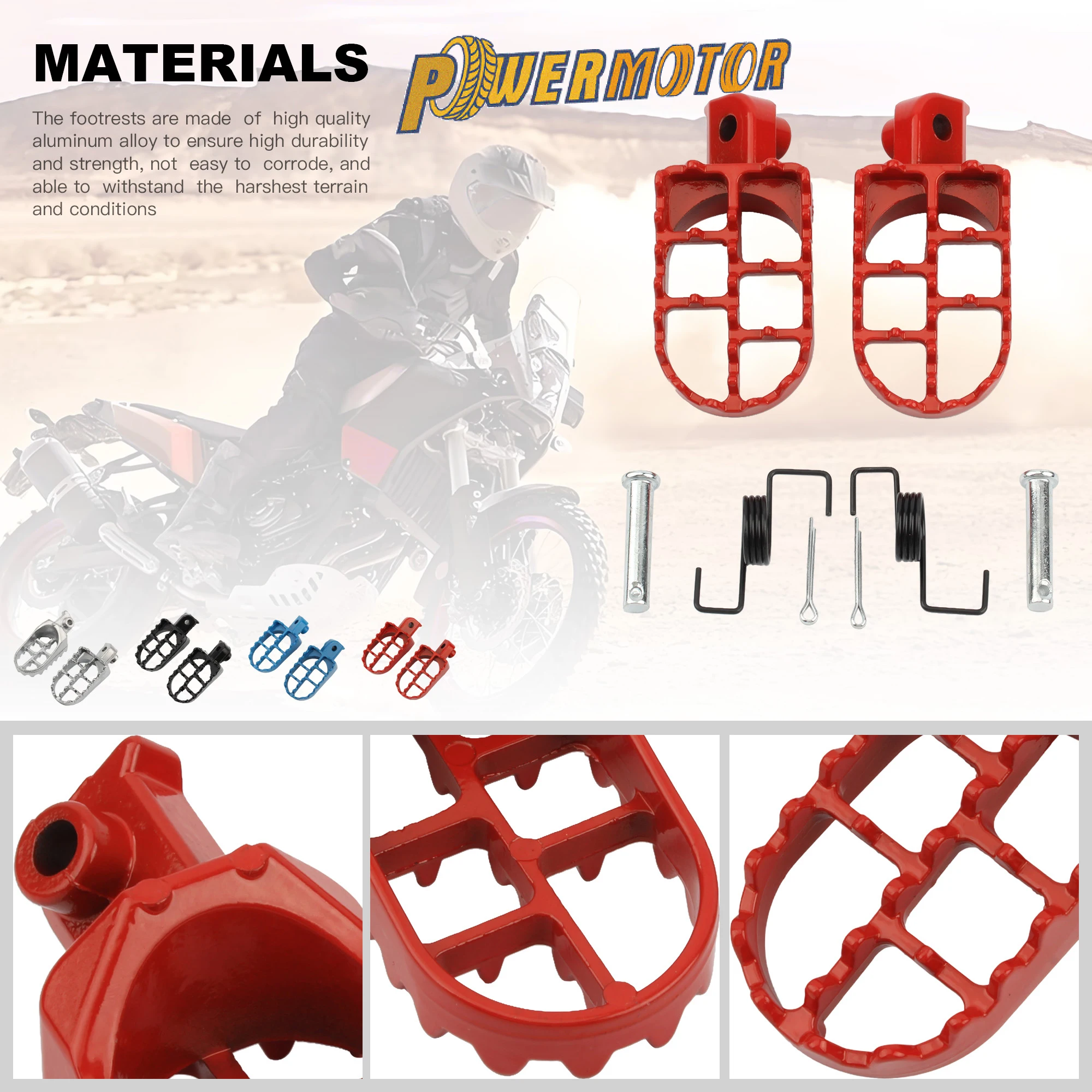 Motorcycle Aluminum Alloy Foot Pegs Footrests For KTM Honda Yamaha Suzuki Dirt Pit Bike Motocross Modified Pedal Parts