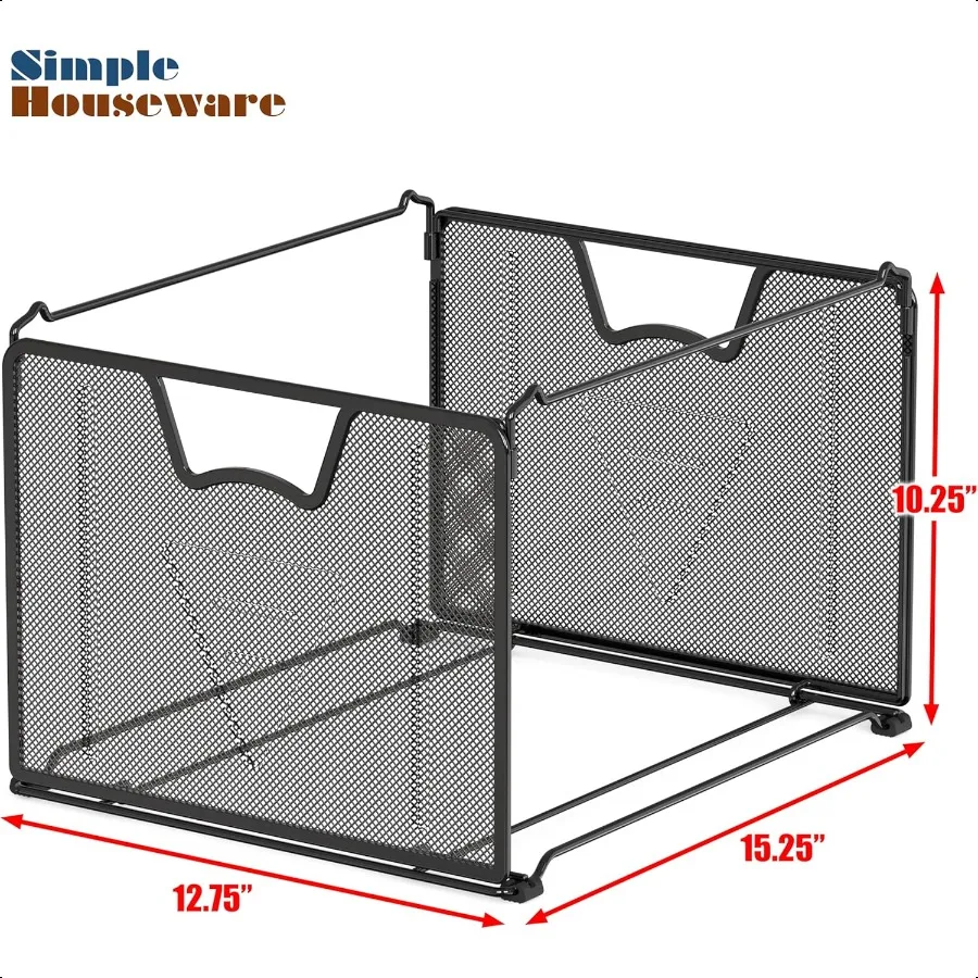 منظم مجلد ملفات معلق شبكي للأدوات المنزلية البسيطة باللون الأسود
