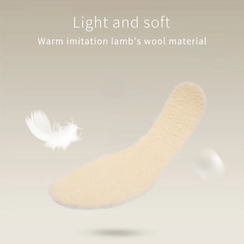 Winter Thickening Insoles Imitation Lamb Wool Cold-proof Insole Warm Heated Men Women Snow Boots Foot Pad Soft Tailorable Insole