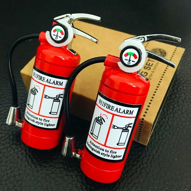 Fire Extinguisher Torch Lighter Metal Flash Light Free Fire Butane Gas Pipe Lighter Unusual Inflated Cigar Cigarette Lighter