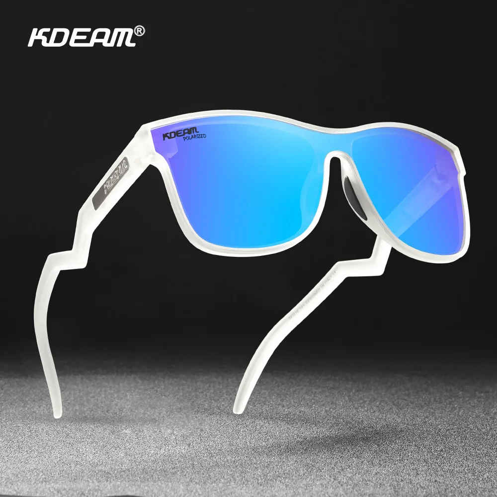 

KDEAM 1.2mm Polarized Sunglasses Ultra Light TR90 Men's Outdoor Sports Colorful Glasses 3D Metal Logo Cycling Goggles KD0809