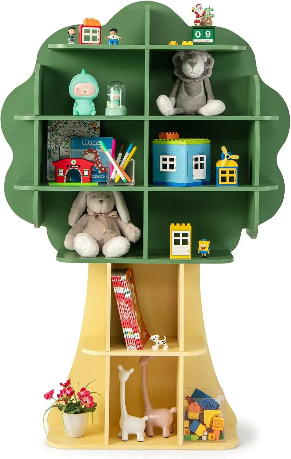 6-Tier Kids Bookshelf, Montessori Toy & Book Storage, Wooden Bookcase for Playroom, Nursery