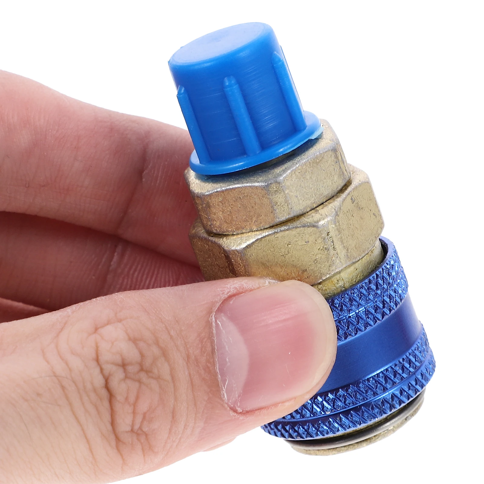 

2Pcs Car A/C Refrigerant Charging Hose Adapter Coupler Connector Durable Material Easy Install Safe Access Working Pressure