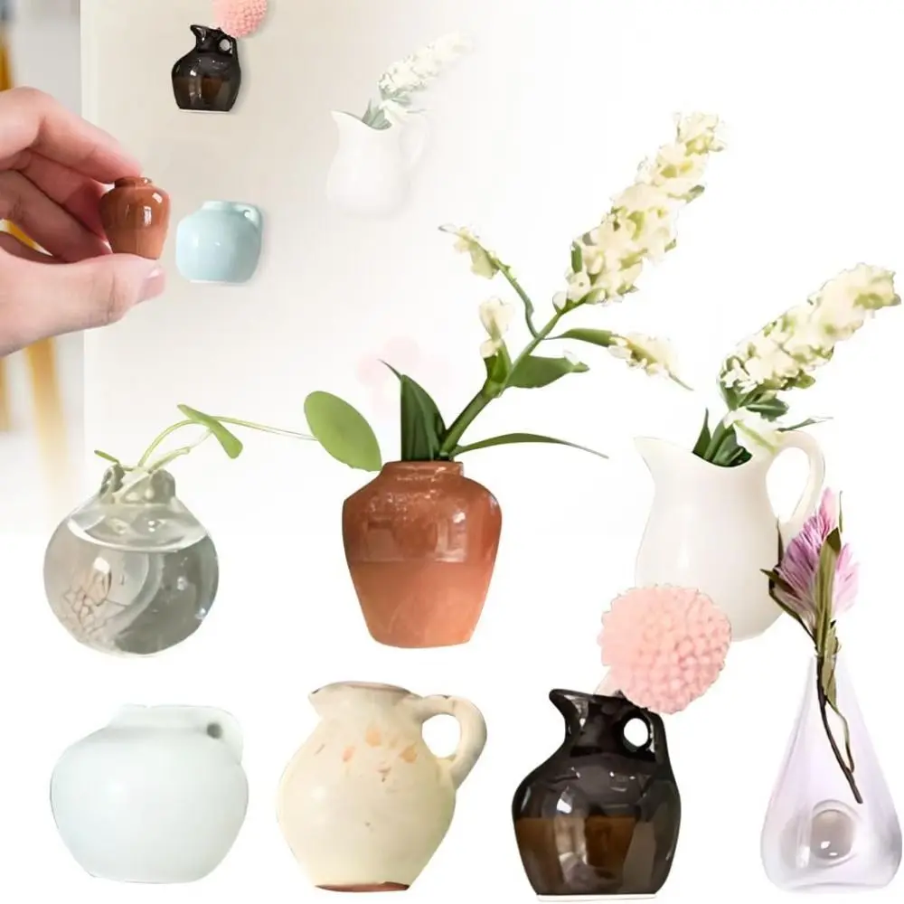 Simulation Ceramic Vase Refrigerator Sticker Durable Home Decor Plant Fridge Magnet Creative Whiteboard Decoration Flower Vase