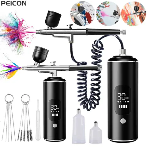 Airbrush with Compressor Paint Spray Gun Portable Airbrush Painting Mini Spray Gun for Paint Model Airbrush Kit with Compressor