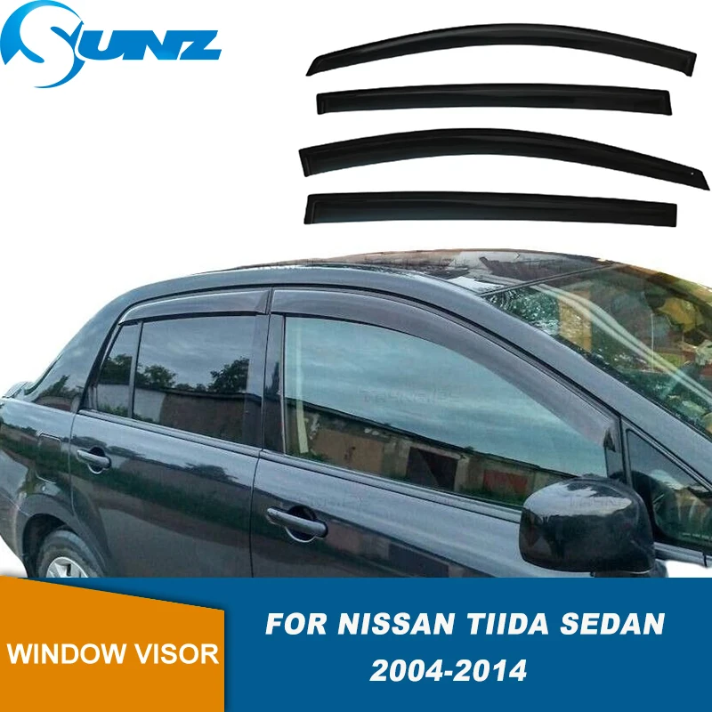 Weathershields For Nissan Tiida Sedan 2004 2005 2006 2007 2008 2009 2010 2011 2012 2013 2014 Window Visor Rain Guard Deflector