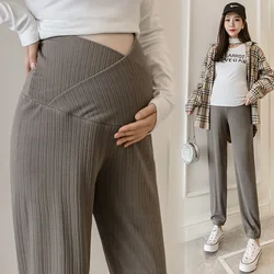 New Sports Casual Cotton Maternity Pants Spring Autumn Thin Belly  Clothes for Pregnant Women Preganncy Trousers Clothing