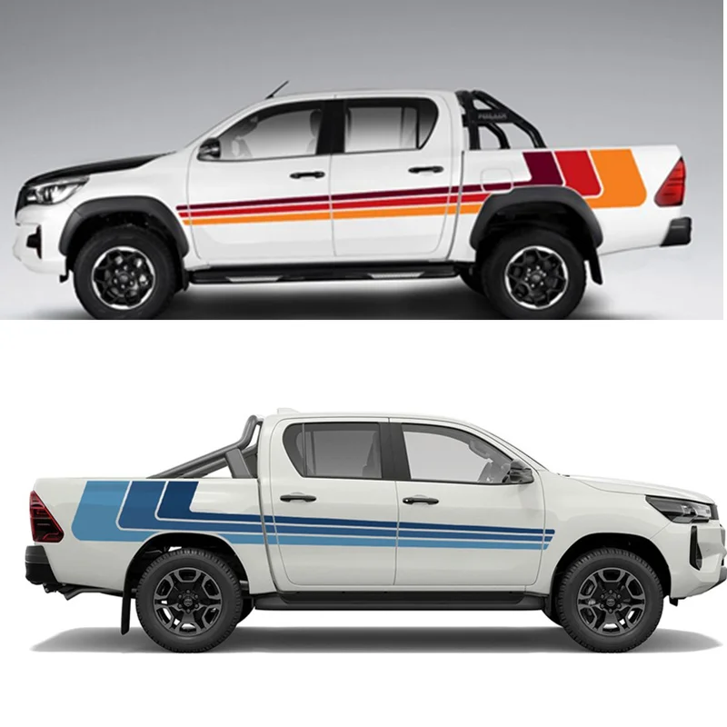 

Car Vinyl Stickers YAMAGATA BODY STRIPE custom sports Decals FOR TOYOTA HILUX GEN-8 2015+
