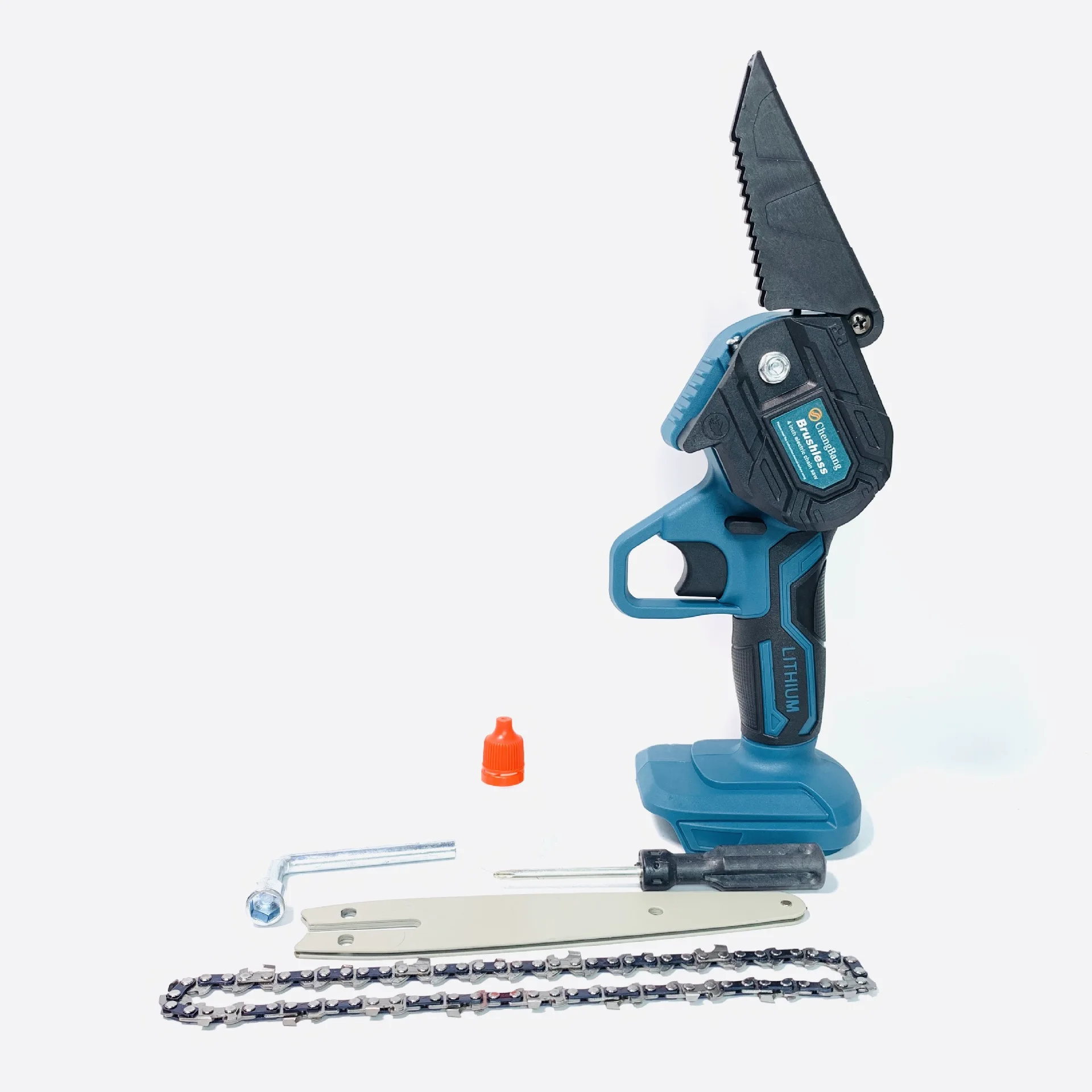 Lithium electric mini chain saw 05foreign trade with 4 inch 6 inch rechargeable outdoor handheld electric saw Makita Battery