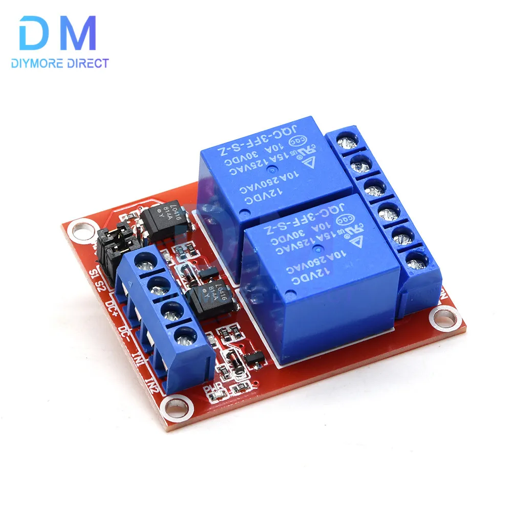2 Channel 12V Relay Module Board Shield With Optocoupler Support High and Low Level Trigger for Arduino Electronic DIY