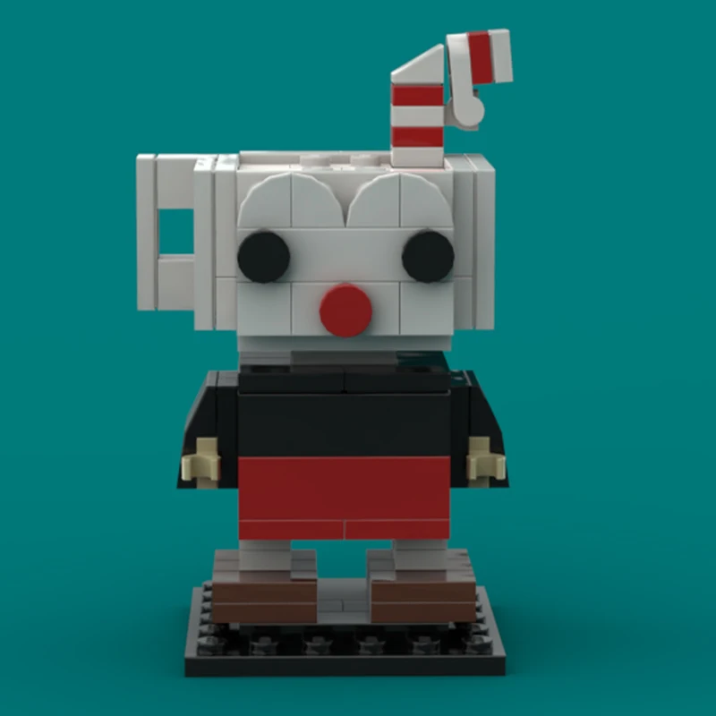 103 peças moc cupheadss brickheadz blocos de construção presente de natal relaxante presente diy perfeito para adultos criativos
