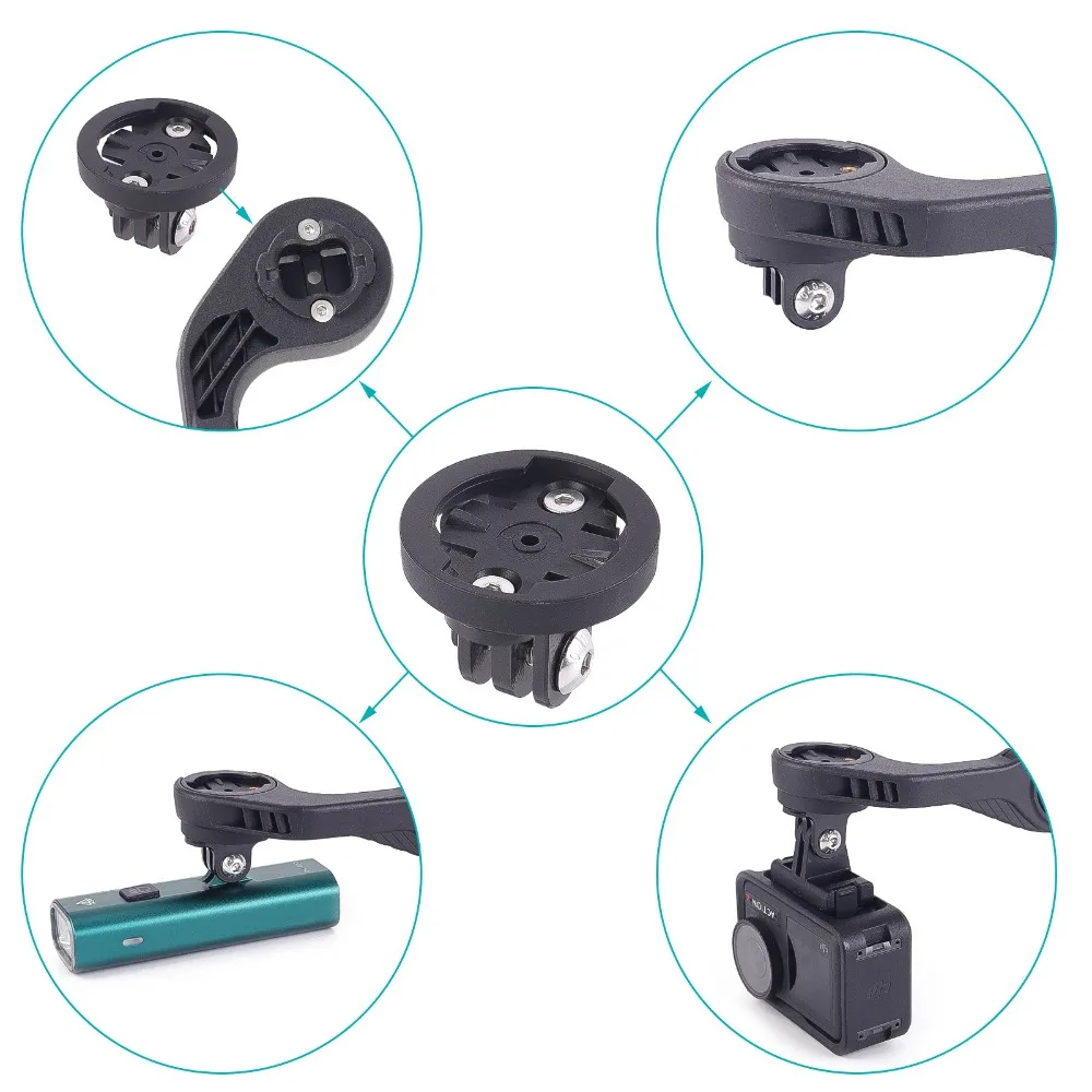 Extension Bracket, compatible with Garmin bike computer mount, Walker light mount extension bracket and GOPRO headlight adapter