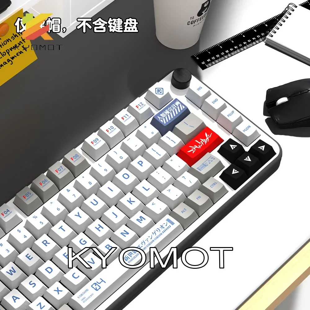 156 Keys Eva 04 Anime Keycaps Dye-Sub PBT Cherry Profile Japanese Korean Key caps for MX Switch Anime Games Mechanical Keyboard