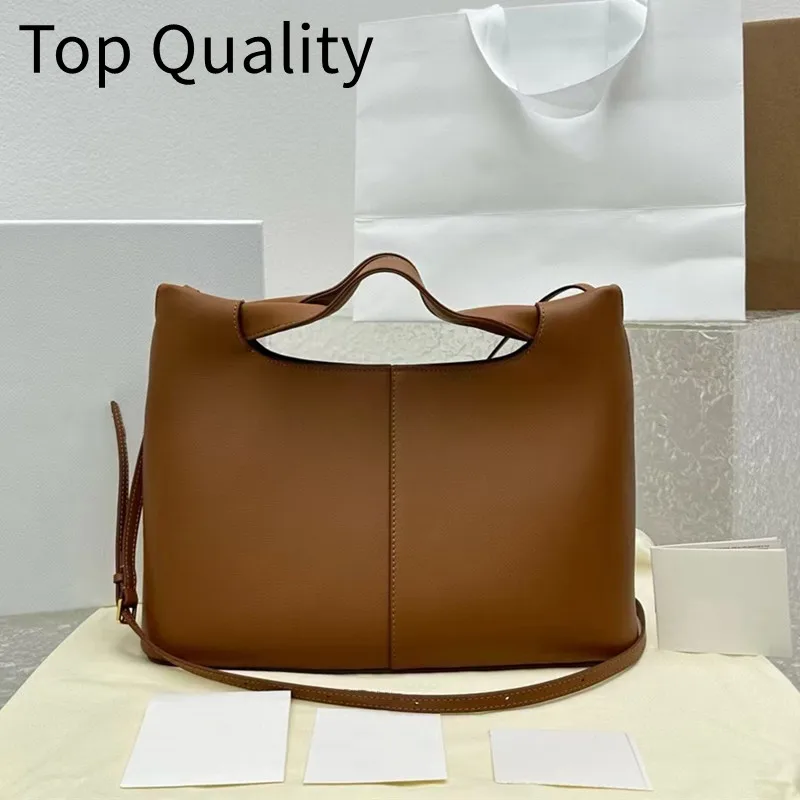 2024 Women's Solid Color Leather Material Tote Bag Women's Simple One Shoulder Diagonal Shoulder Bag