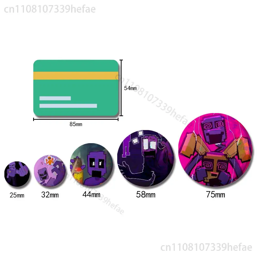 D-Dsaf 3 Purple Guy D-Dave Badges 25 32 44 58 75 mm Round Fashion Jewelry Clothes Bag Hat Accessories Badge Lover Gifts