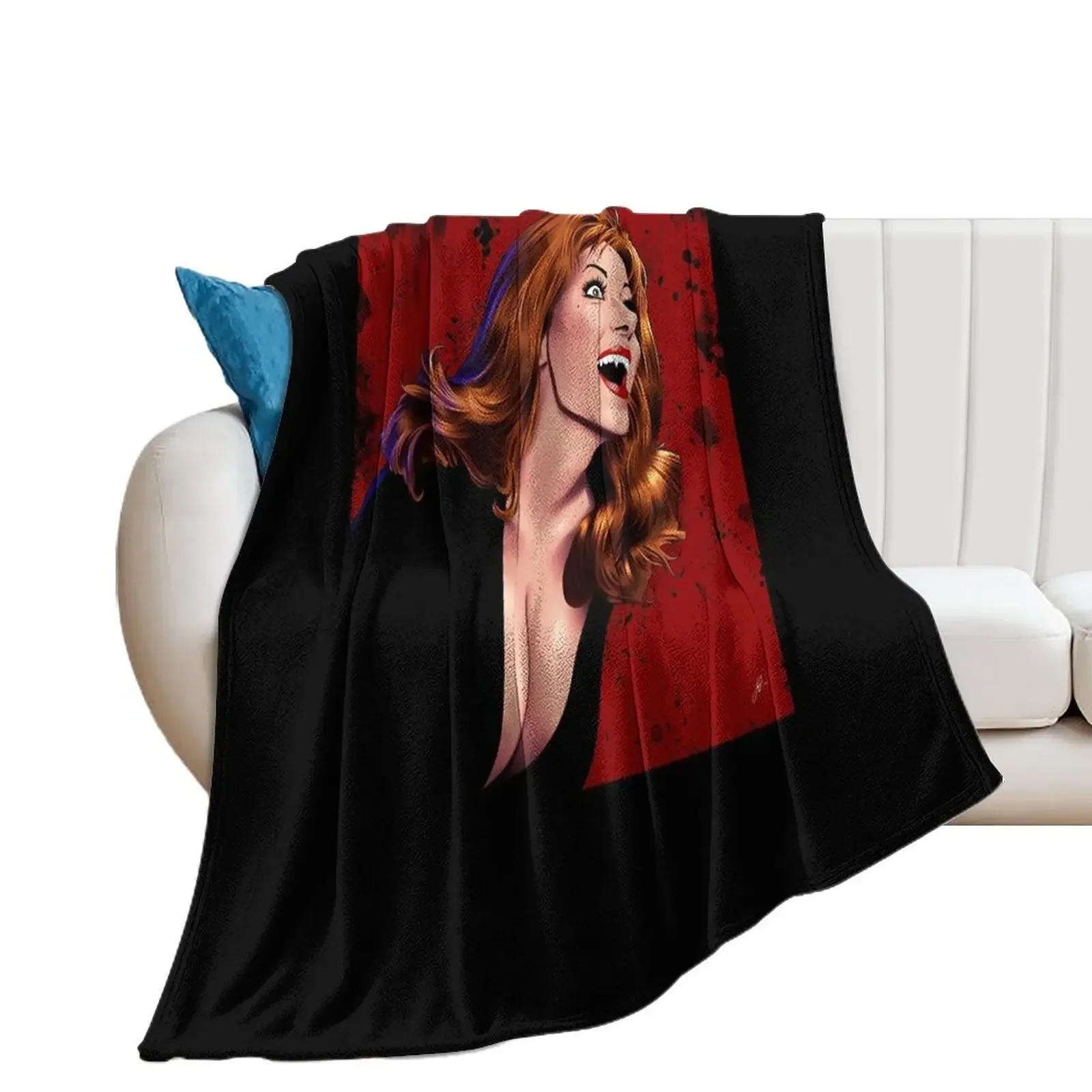 

Countess Dracula Throw Blanket Flannel Fabric Camping Blankets