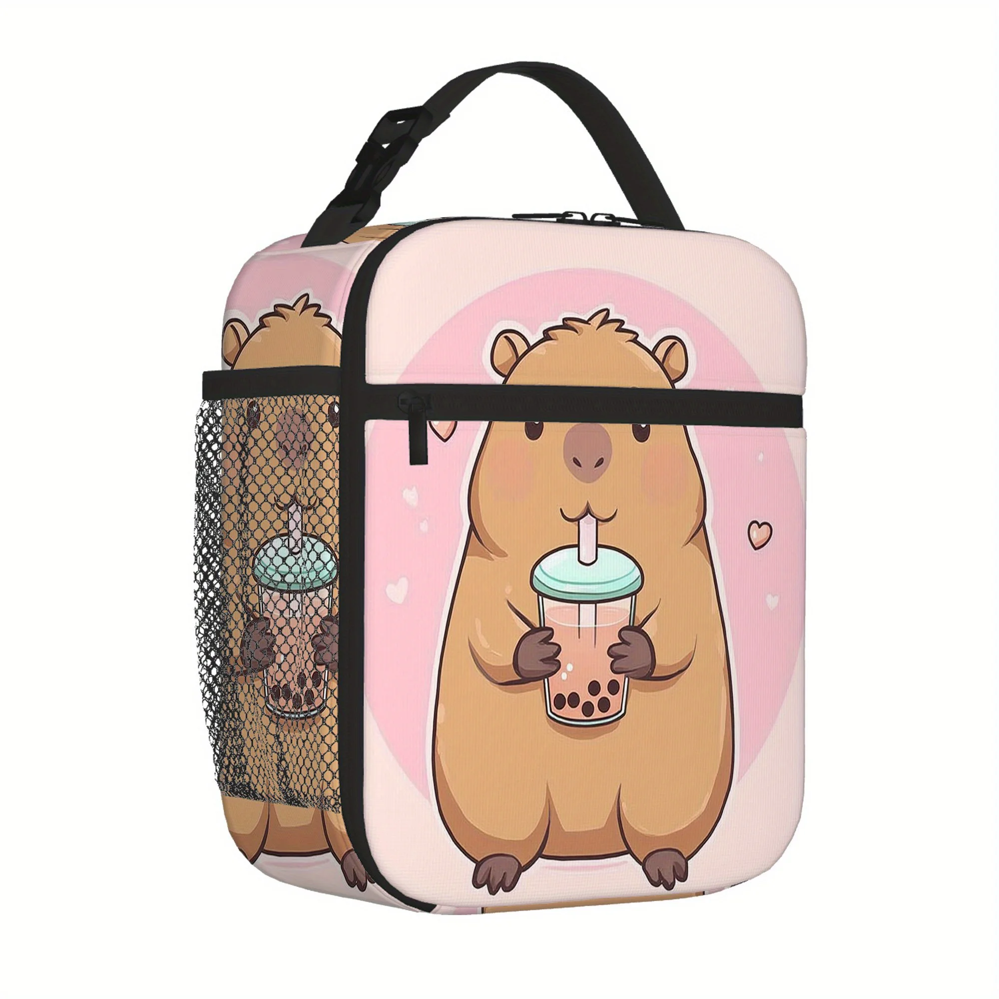 Cute Capybara Thermal Bag Insulated Lunch Tote Portable Thermal Bag for Office School Travel Home Ideal Gift for Animal Lovers