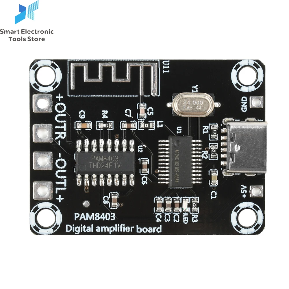 

XH-A155 DC5V Mini PAM8403 Ultra Clear D-Class BT Digital Amplifier Board 5W+5W Amplifier Board Type-C Power Supply