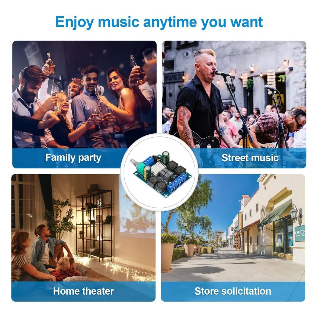 บอร์ดเครื่องขยายเสียงดิจิตอล, TPA3116D2 แอมป์สเตอริโอแบบสองช่องสัญญาณ กำลังขับสูง บอร์ดเครื่องขยายเสียงซับวูฟเฟอร์ดิจิตอล 2x50W