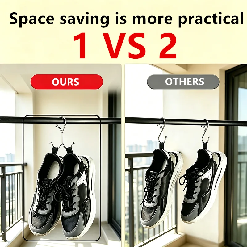 Durable Double S-shaped Metal Anti Rust Coating Hook High Load-bearing Windproof Portable Hooks Nail Free Installation Hanging