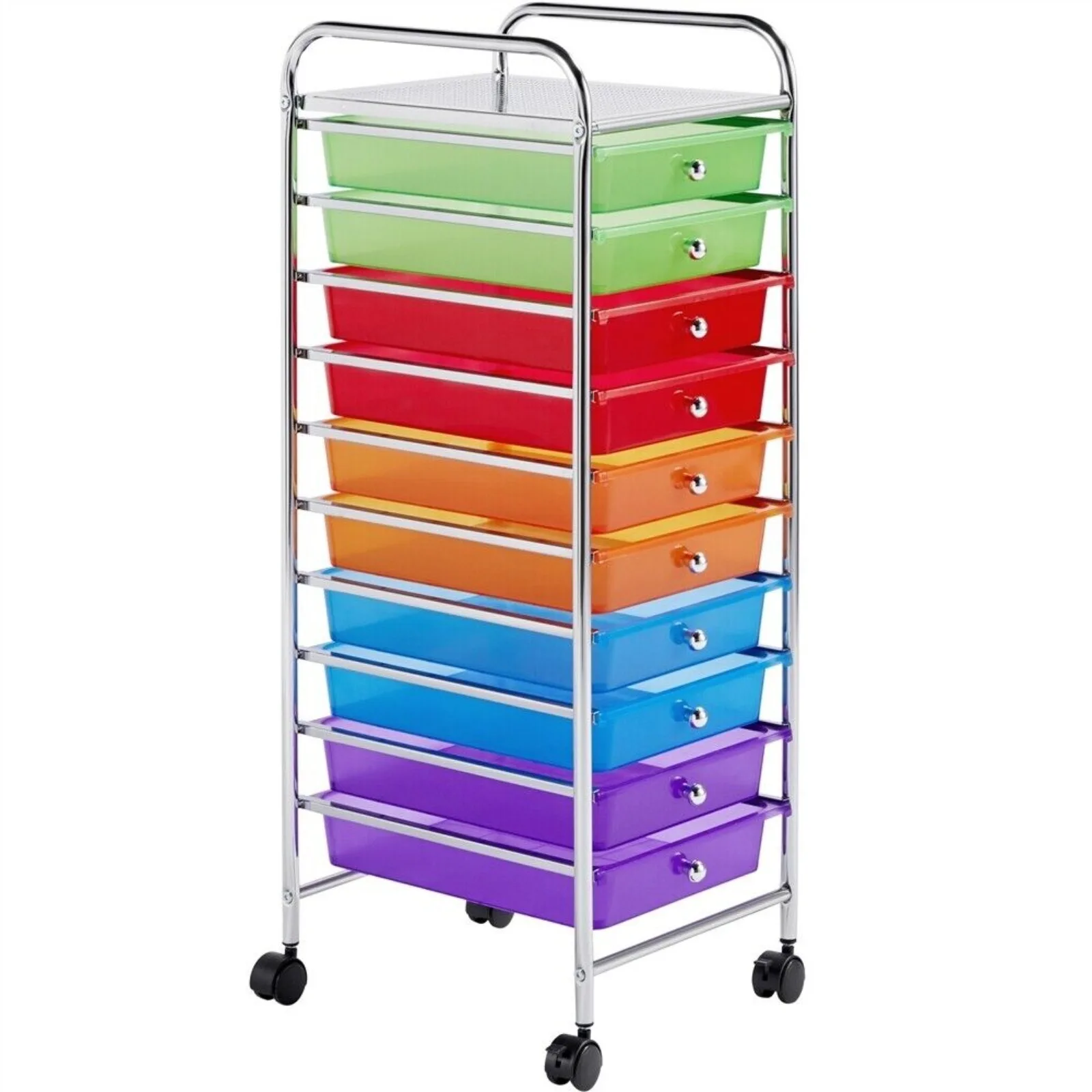 10 Drawer Rolling Storage Cart Plastic Utility Craft Cart with Drawer and Wheels United States