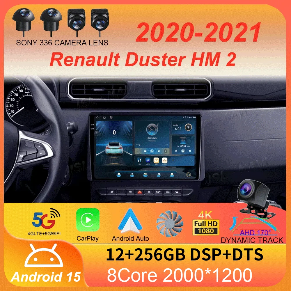 

Автомобильный радиоприемник 2din Android 15 для Renault Duster HM 2 2020 2021 Arkana 1 2019-2021 Мультимедийный плеер 4G GPS Navi Carplay AutoRadio