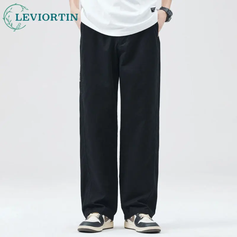

Men's summer style youthful and trendy American loose and fashionable multifunctional straight leg wide leg washed casual pants