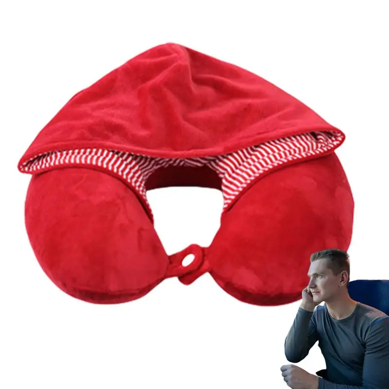 

Travel Neck Pillow With Hoodie Portable Hoodie Neck Pillow Soft Neck Support Travel Pillow U Shape Pillow For Travel Office