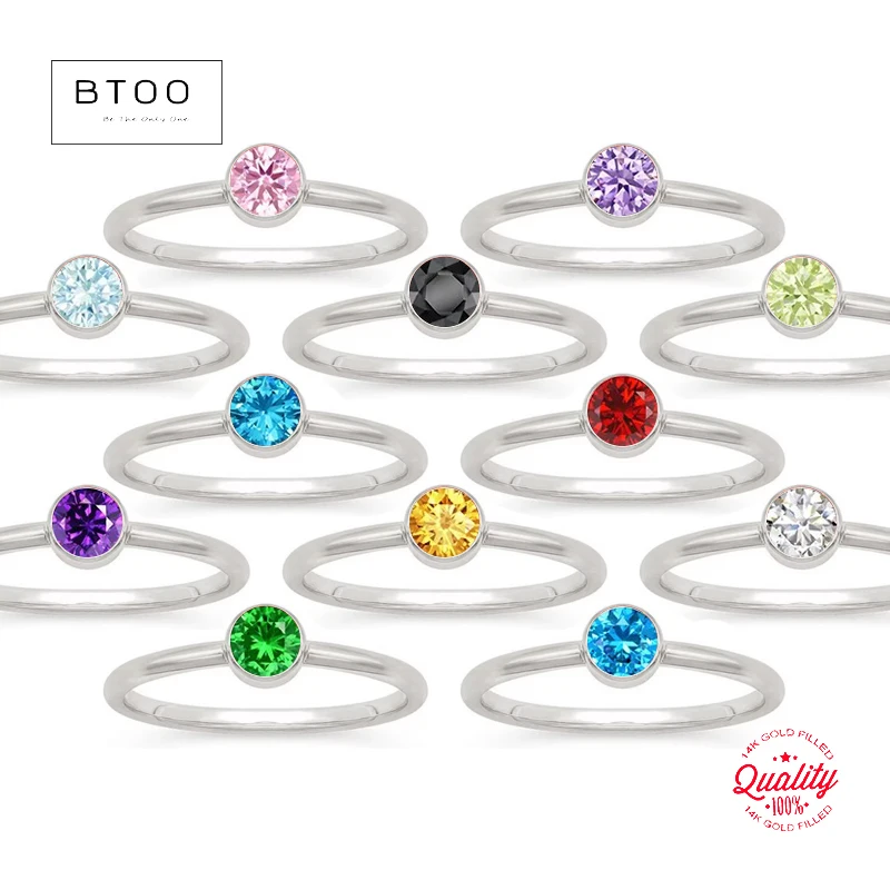 

925 Sterling Silver Birthstone Stackable Rings for Women Simple Dainty Promise Finger Ring Mother Ring Jewelry Gifts for Her