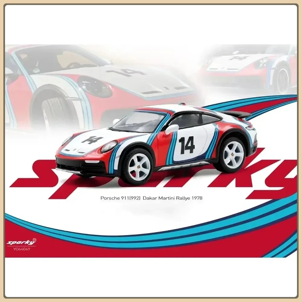 

Tiny Sparky 1:64 Porsche 911 992 Dakar Martini Painting 917K Alloy Model Car Collection Toy Kids' Birthday Gift