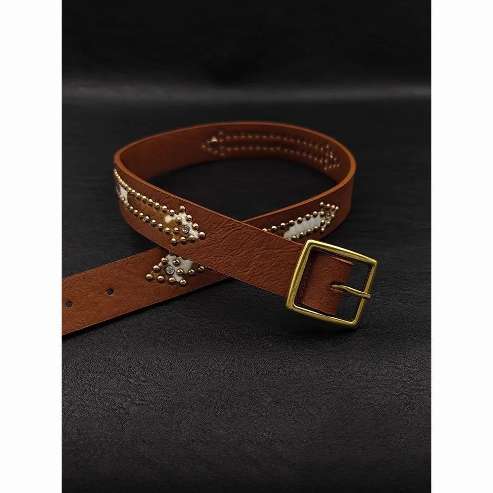 Y2K حزام نسائي بنمط الفهد، إكسسوار شخصي على الطراز البوهيمي، حزام برباط بتصميم متخصص، للرجال و #3