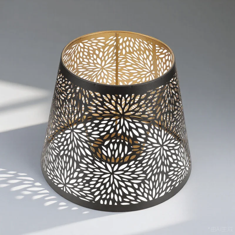 

Stylish Wrought Iron Lampshade Black Metal Chandelier Hollow Mesh Design Pendant Light Shade For Bedroom Home Decor Durable