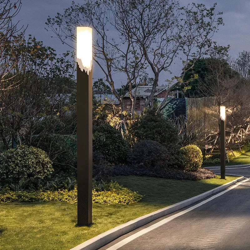 Modern Square Landscape Lamp Waterproof Household Garden Lamp Outdoor High-Pole Street Lamp Community Lawn Lights Square Modern