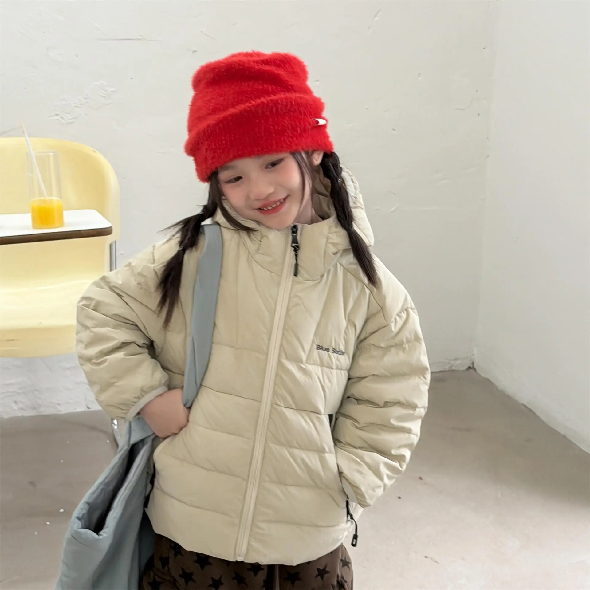 2026 Winter New Children Down Jacket Boys Warm Hooded Coat Plus Velvet Thick Girls White Duck Down Jacket Kids Clothes