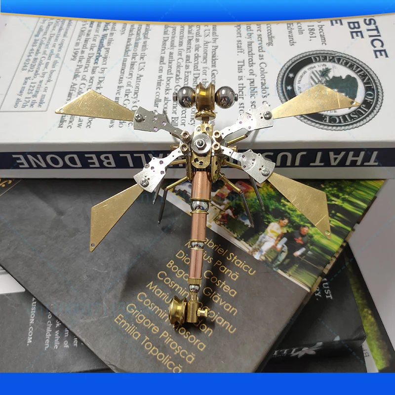 Steampunk Mechanical Insect Dragonfly Model Handmade Crafts Creative Ornaments Personalized Gifts