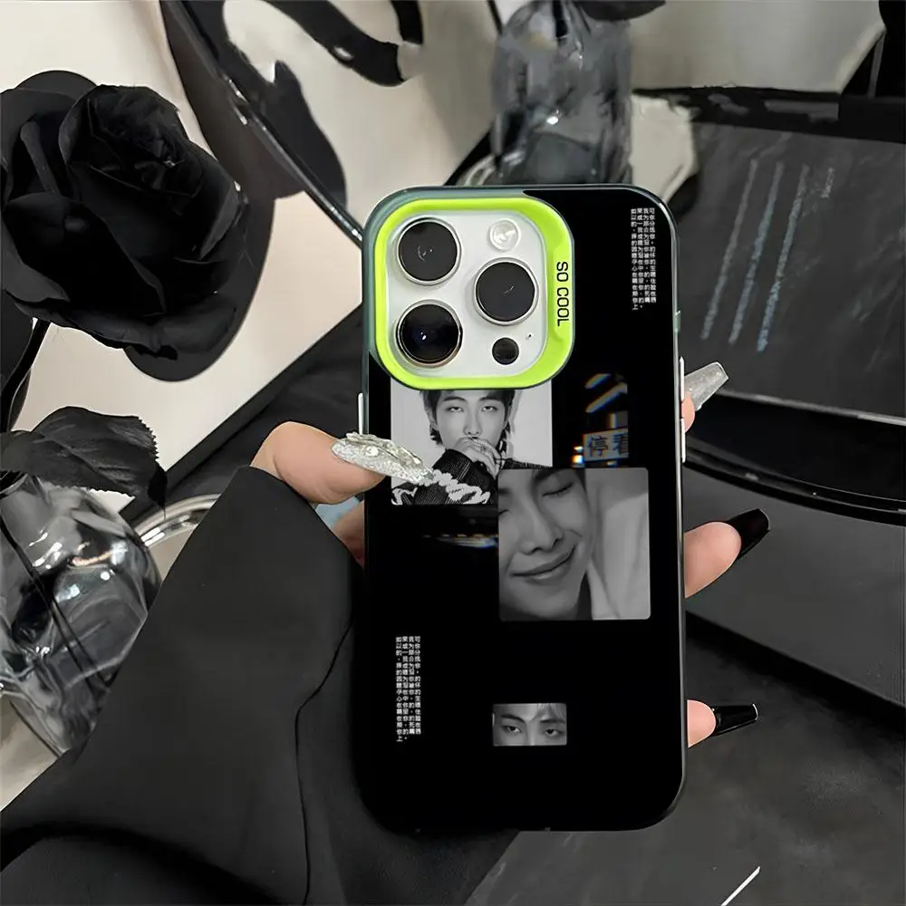 

RM N-Namjoon Phone Case Black White Cool Phone Case for IPhone 16 15 14 13 12 Pro Max 11 2024 Fashion couple