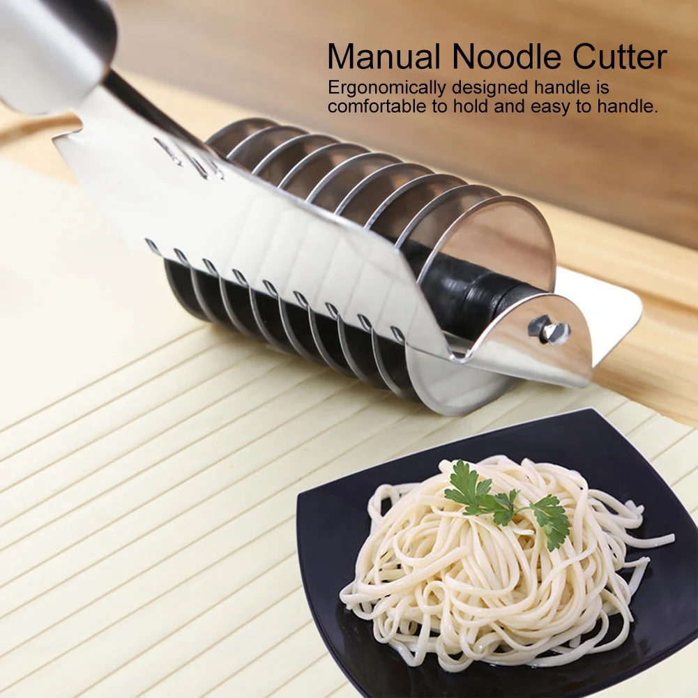 Kitchen Tool Noodle Cutter Stainless Steel Noodle Lattice Roller Dough Cutter Pasta Spaghetti Maker for Kitchen Cooking Tools