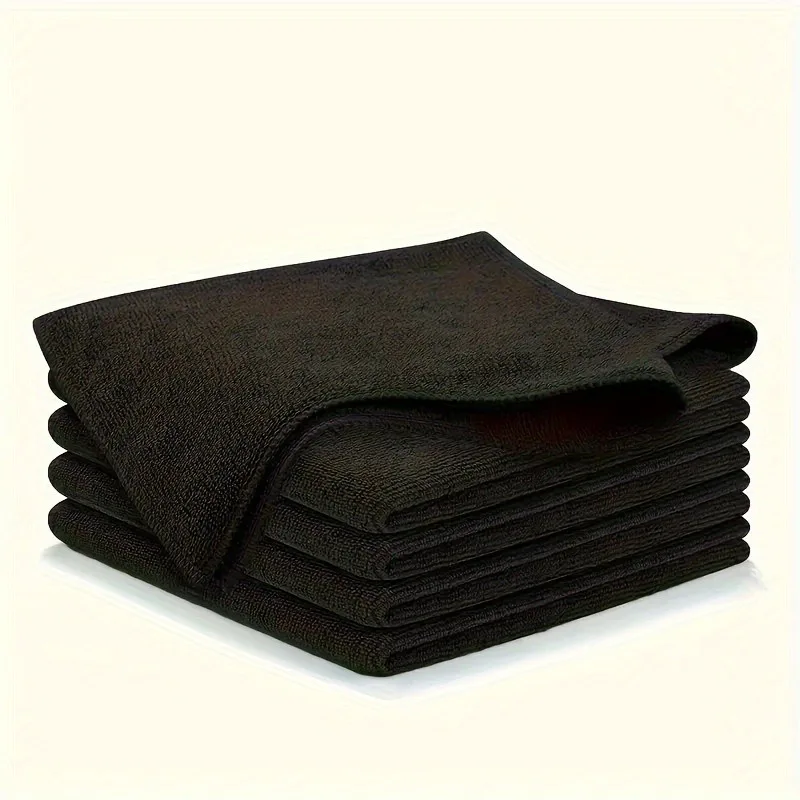 Microfiber Cleaning Cloth Black, 5 Pack Premium Microfiber Towels for Cars, Lint Free, Scratch-Free, Highly Absorbent