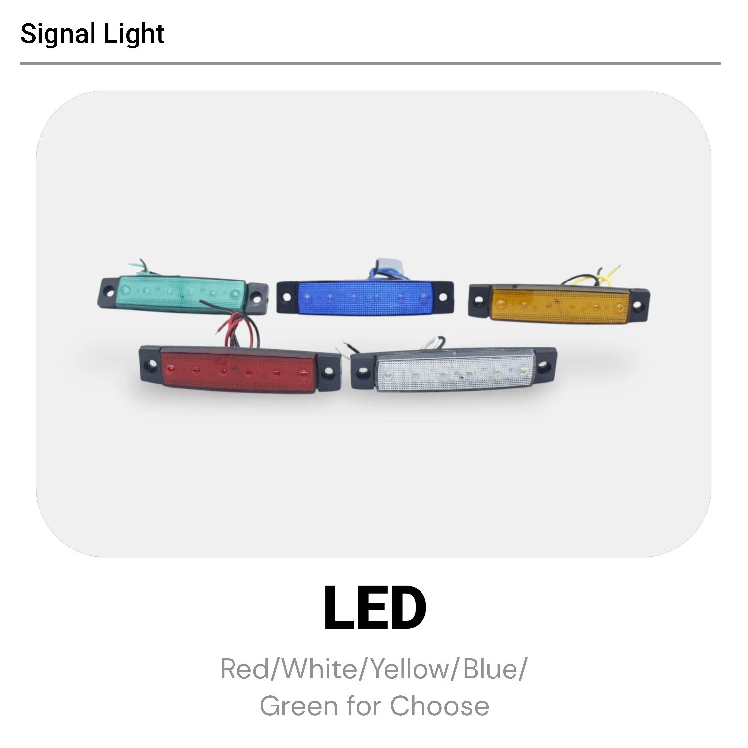 10PCS 95x20mm Plastic LED Side Marker Light Car Signal Indicator Lamp Blue Glass For Truck Pickup Offroad SUV