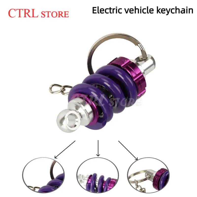 high-quality Sleek Aluminum Alloy Shock Absorber Key Ring - Automotive Front Strut Pendant Compatible with Cars & Scooters