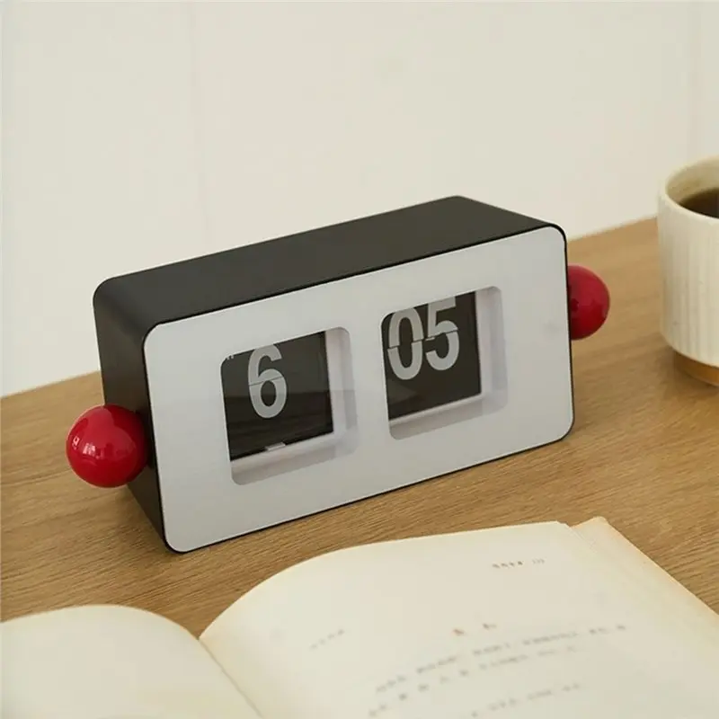 VEHO-Home Decoration For Living Room, Bedroom Automatic Page-Flipping Clock Table Clock Retro Minimalist Desk Decor 1PC