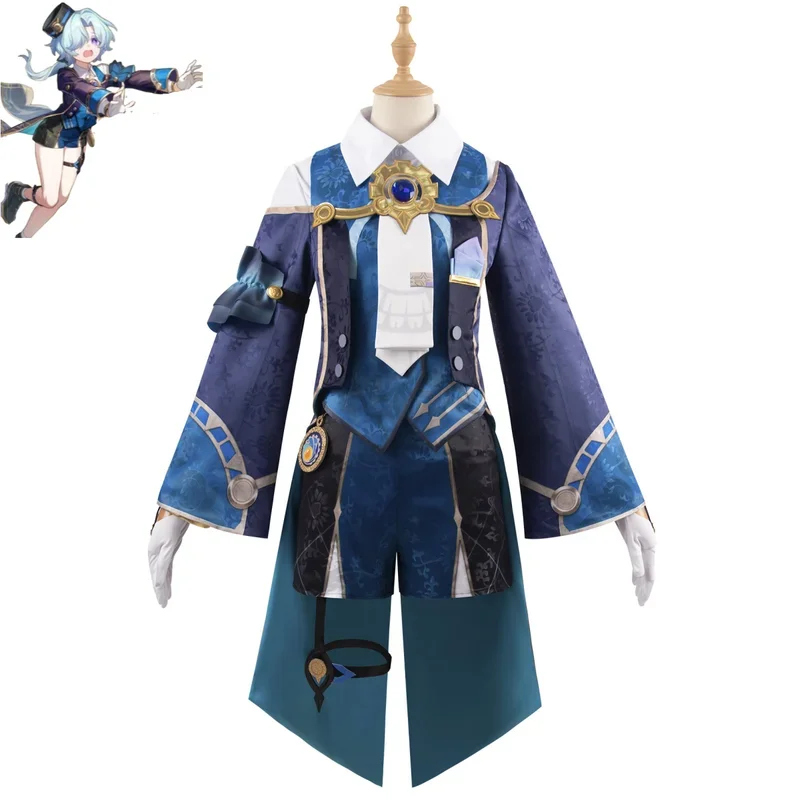 Anime Honkai: Star Rail Misha Cosplay Costume Game Printing Evening Dress Coat Adult Man Woman Carnival Masquerade Ball Suit