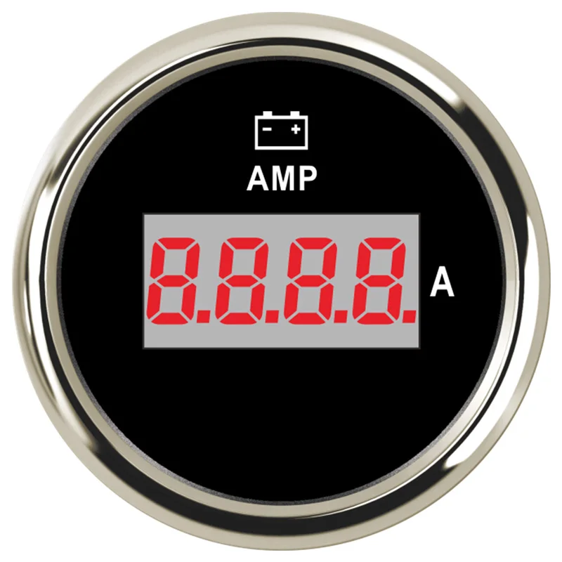 Digital Amp Gauges Modified 52mm 0-150A Ampere Meters Vehicles Waterproof Ammeters White Current Devices with Shunt ±75mV Signal