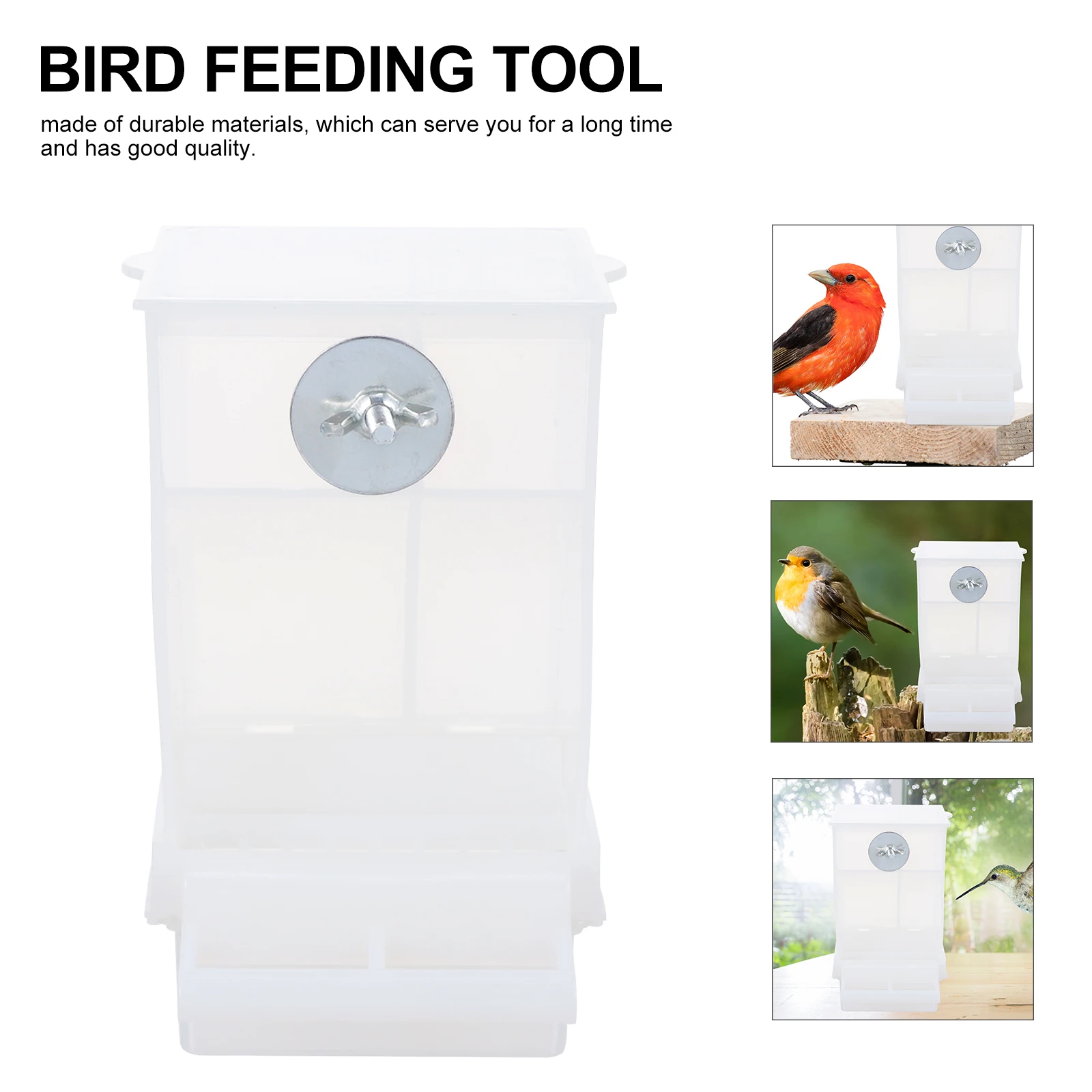

2pcs Splash-Proof Bird Feeder Automatic Feeding Tool for Parrot Cage Container Parakeet Acrylic Food Dispenser Pet Ornament