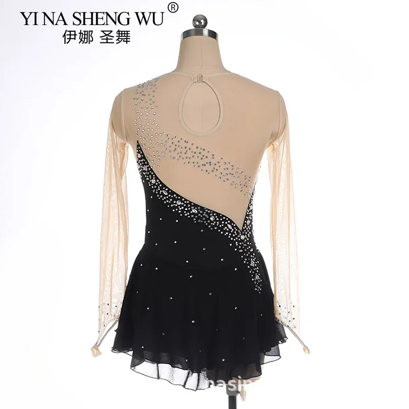 فساتين الباليه للأطفال والفتيات، تنانير ممارسة الرقص اللاتيني، فساتين التزلج على الجليد الاحترافية، مشدات ضيقة للجمباز #4