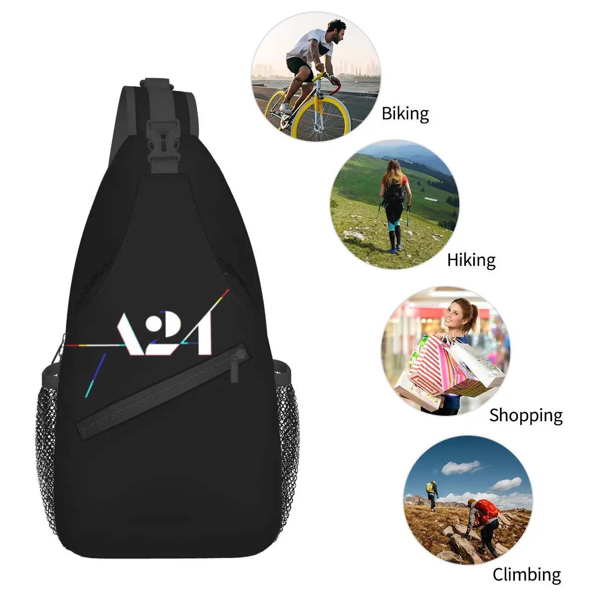 A Two Four Sling Bags Chest Crossbody Shoulder Sling Backpack Outdoor Hiking Daypacks A24 Logo Movie Film Fashion Pack