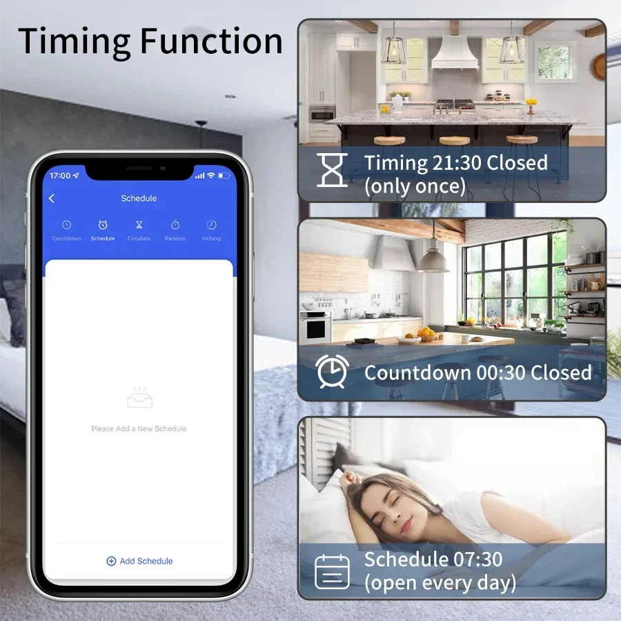 Tuya WiFi Smart Switch 16A RF 433Mhz Wireless Relay Receiver Mini Round Panel Switch Voice Control Works With Alexa Google Home