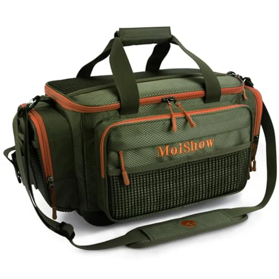 

Fishing Tackle Box Bag for Saltwater Freshwater Fishing - Green Padded Shoulder Strap Tackle Bag Compatible with 3600 3700 Tack