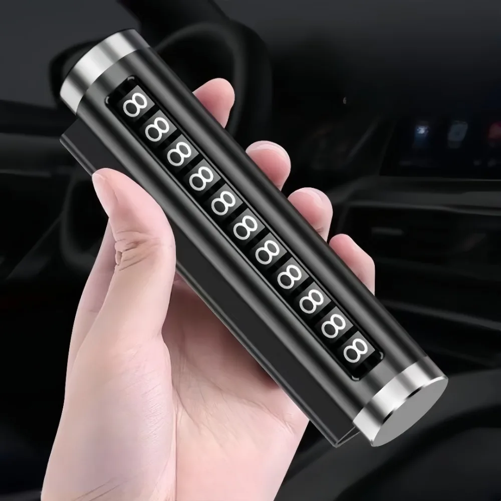 Temporary Car Parking Sign Aluminum Alloy Digital Roller Moving License Plate Suitable for Parking Moving Automotive Interior