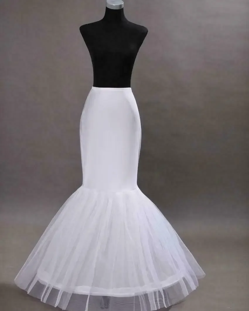 

Innovative Design White 1 Hoop Fishtail Mermaid Underskirt Wedding Crinoline Petticoat